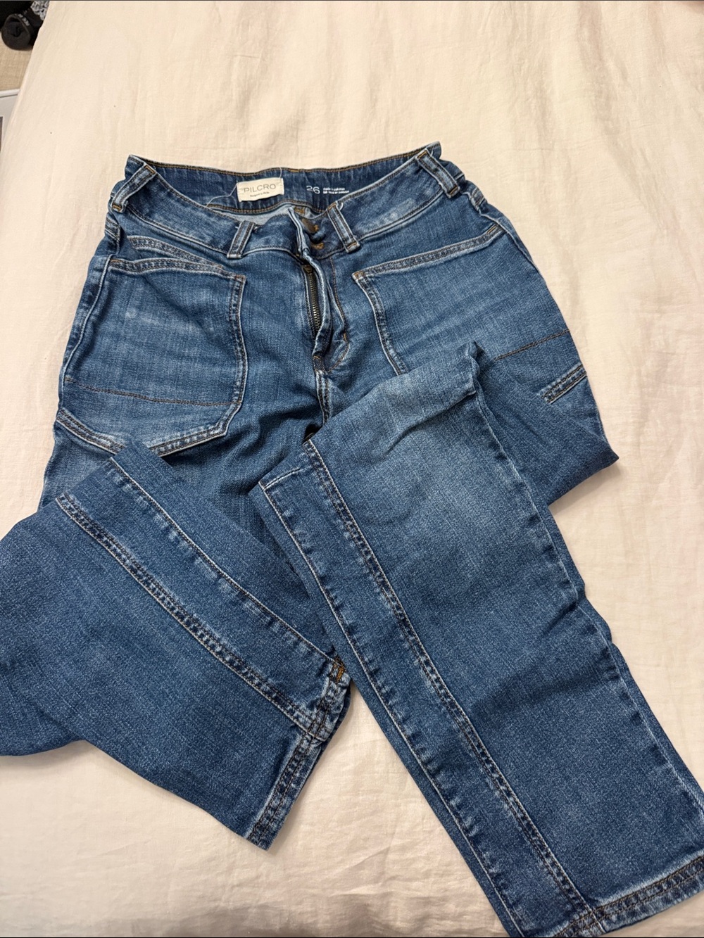 Anthropologie Pilcro Straight-Leg Jeans in Blue Denim